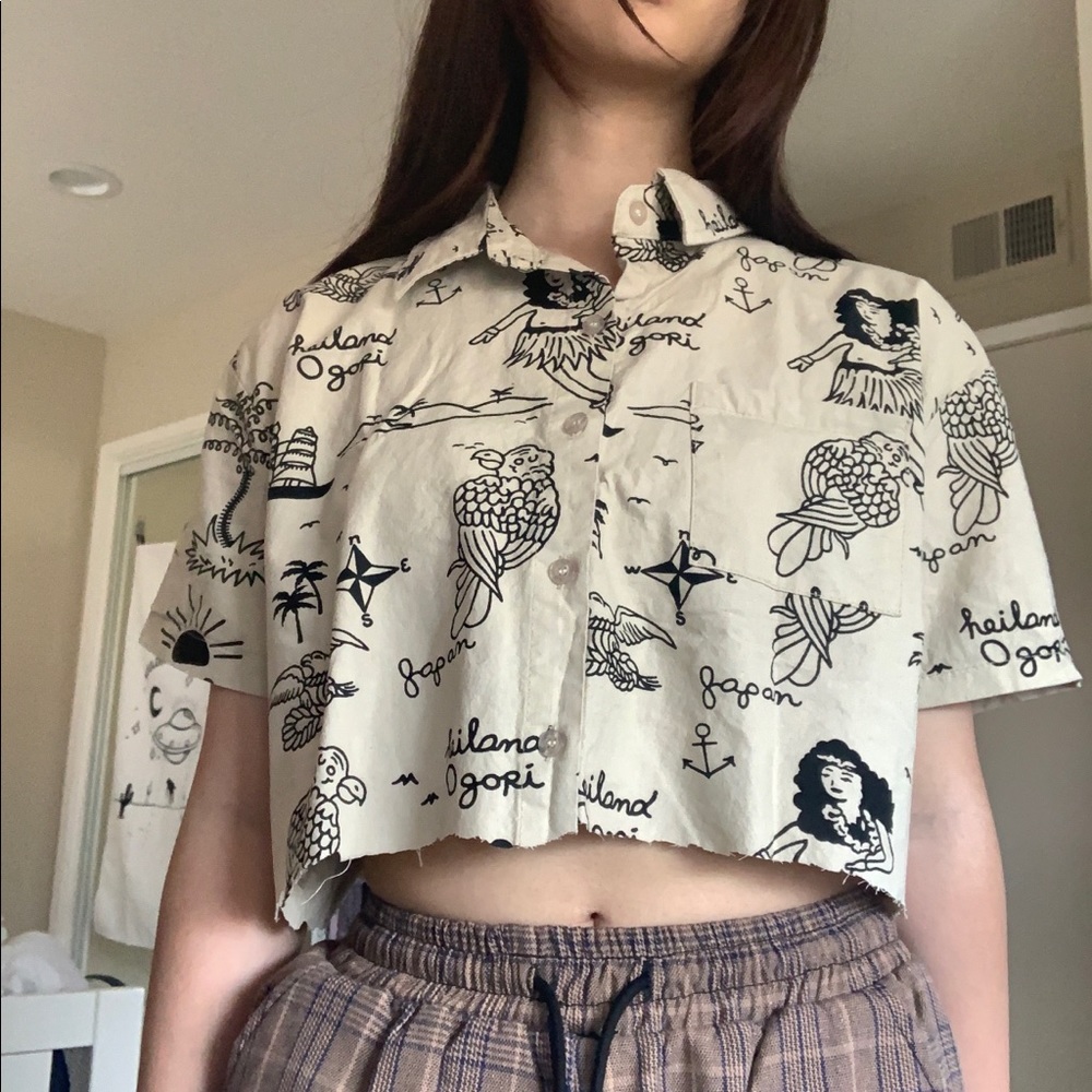 Tropical Print Blouse